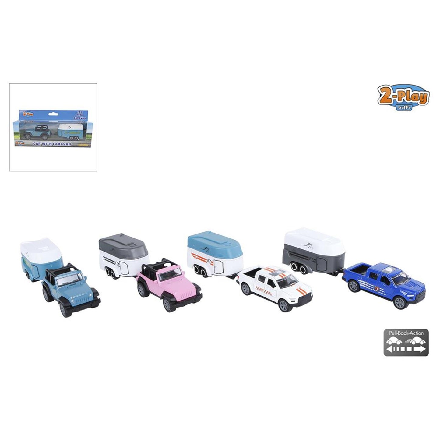 2-Play Auto met paardentrailer 16,5cm