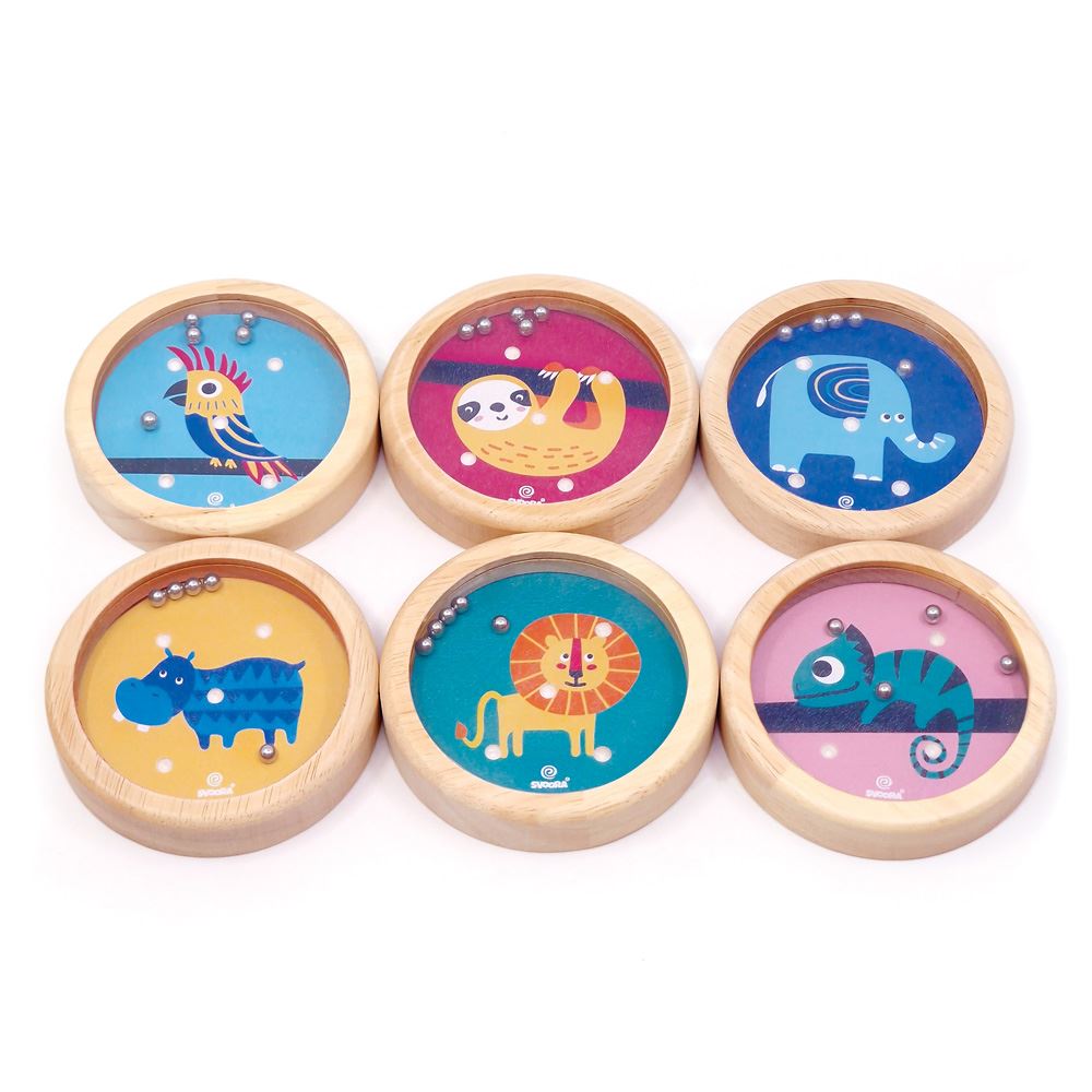 Dsp. Houten evenwichtsspel dieren 6 ass.