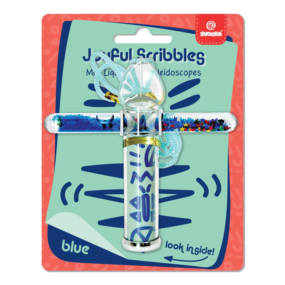 Mini Liquid caleidoscope blauw. 14x2x11