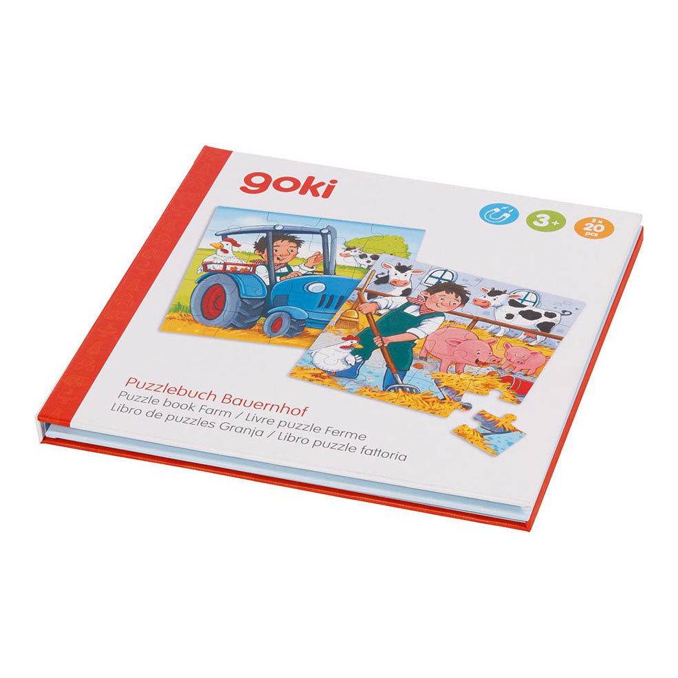 Goki Puzzel: boerderij, magnetisch, 2 puzzels 20-delig, karton, 3+