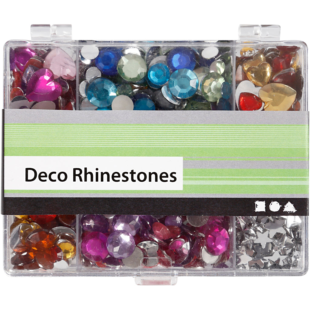 Creativ Company Https: www.cchobby.nl strasstenen-in-display-box-rond-sterren-harten-d-6-7-9-10-11-12-14-16-mm-blauw-roze-zilver-300-stuk-1-doos