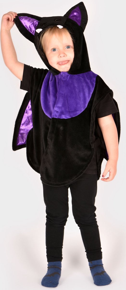 Den Goda Fen verkleedcape spinnenweb zwart voor kinderen 98-128.
