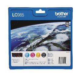 Inktcartridge Brother LC985VALBP zwart en 3-kleuren