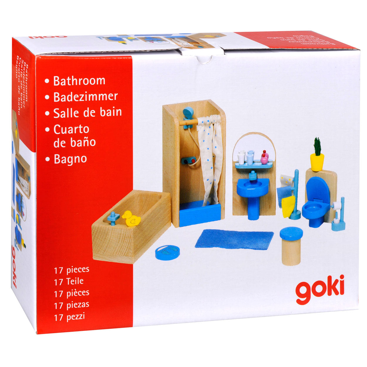 Goki Poppenhuismeubeltjes: moderne badkamer 17-delig (incl. toebehoren, excl.
