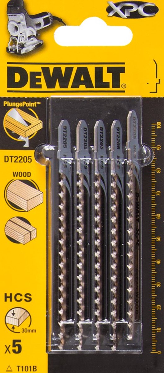 DeWalt dt2205 hcs decoupeerzaagblad xpc - 2.5mm tandafstand - hout (5st)