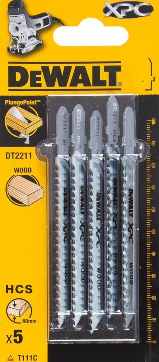 DeWalt dt2211 hcs decoupeerzaagblad xpc - 3.1mm tandafstand - hout (5st)