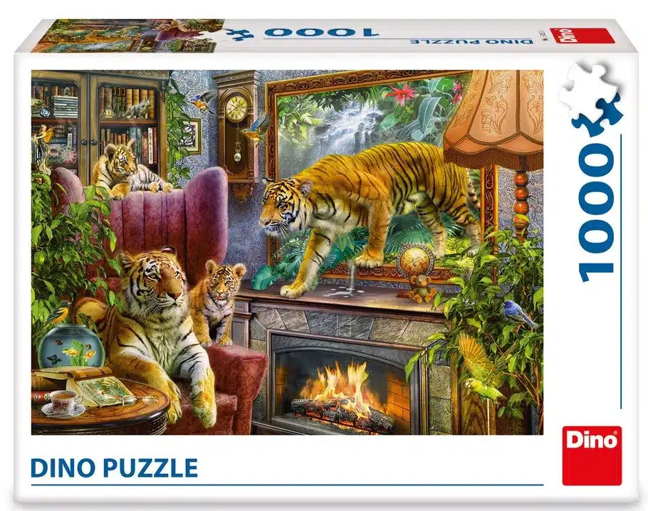 DinoToys Dino puzzel tijgers in de woonkamer- 1000 stukjes