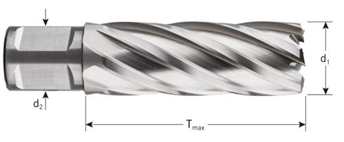 Rotec Kernboor hss silver-line 20.0mm sl55 weldon