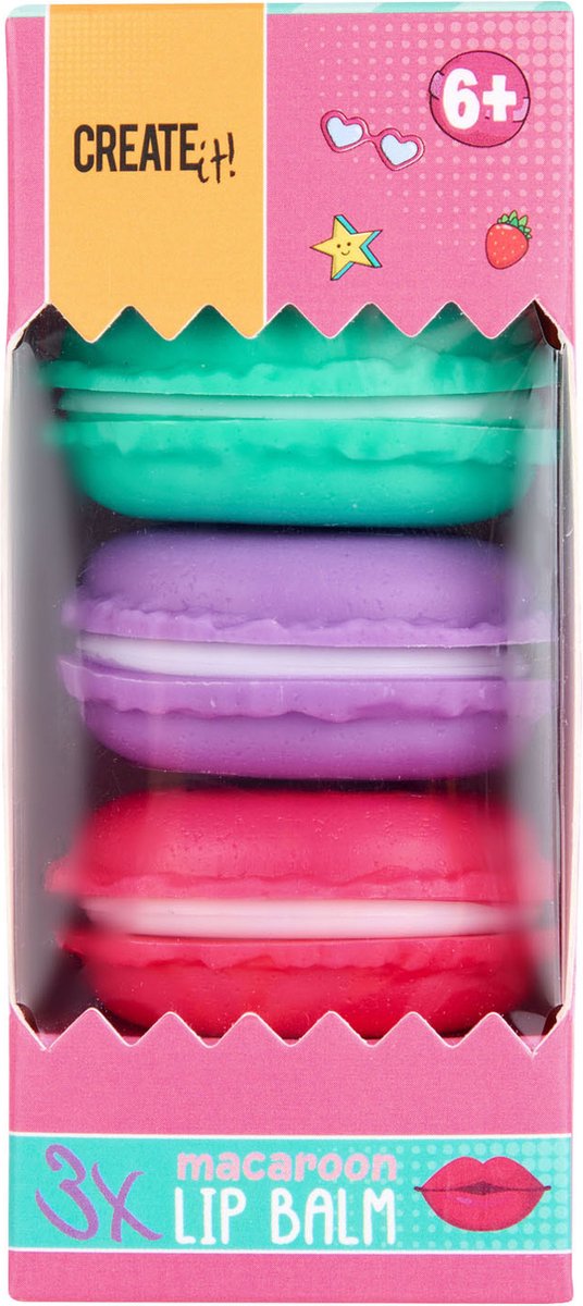 Create It! candy lippenbalsem macaron box, 3st.