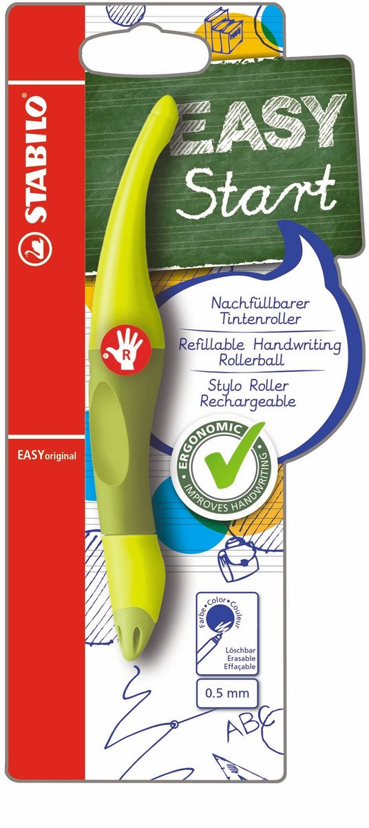 STABILO easyoriginal - ergonomische rollerball - rechtshandig - lime