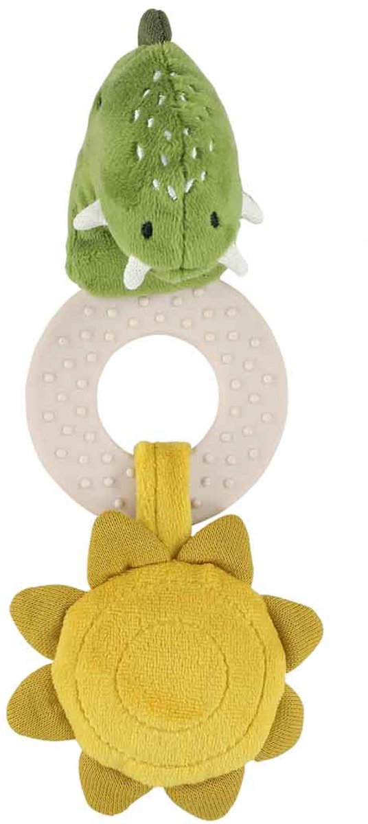 Trixie bijtspeeltje mr. dino – 3m+ – siliconen bijtring – knispergeluid - ideaal als geboortegeschenk