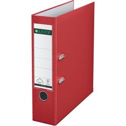 Leitz Ordner 1010 plastic breedte 8cm rood insteeketiket grijpgat