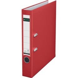 Ordner Leitz 1015 plastic breedte 5,2cm rood insteeketiket grijpgat