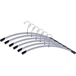Kleerhangers PMCINMET Alba metaal en plastic 46x17cm zilver 6 stuks