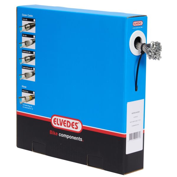 Elvedes Cable Systems BV Schakel binnenkabel elvedes 2250 mm 7 x 7 draads rvs ø1,1 mm met n-nippel ø4,5 × 4,5 (doos à 50 stuks) - zilver