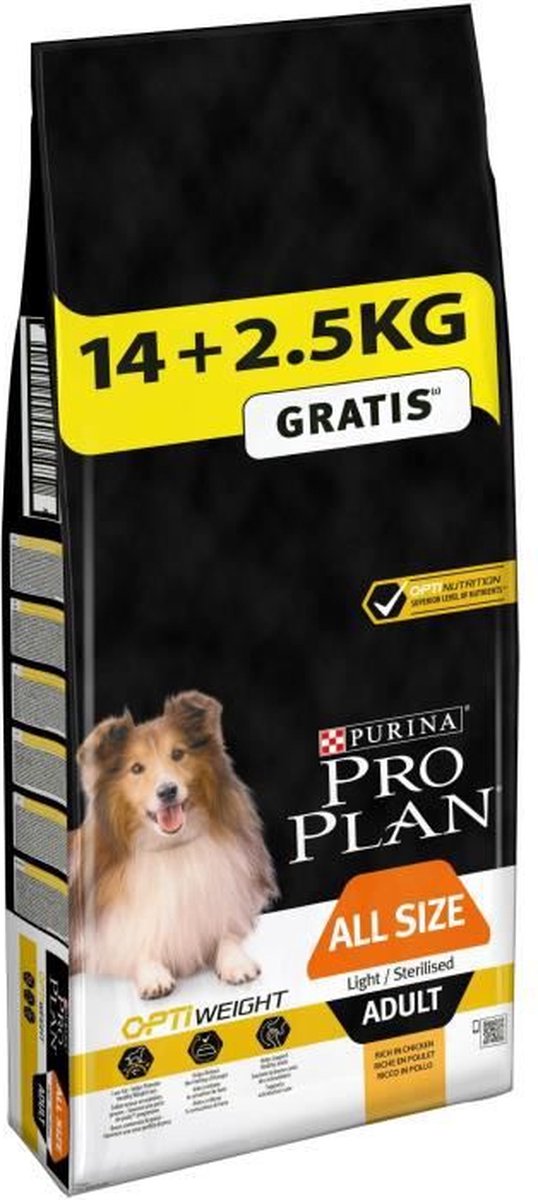 Pro Plan Proplan licht gesteriliseerd - kroketten van turkije - voor volwassen honden - 14 + 2,5 kg