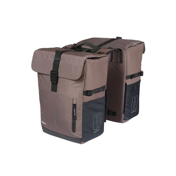 BASIL Dubbele fietstas move mik 30 liter 16 x 27 x 38 cm - bruin
