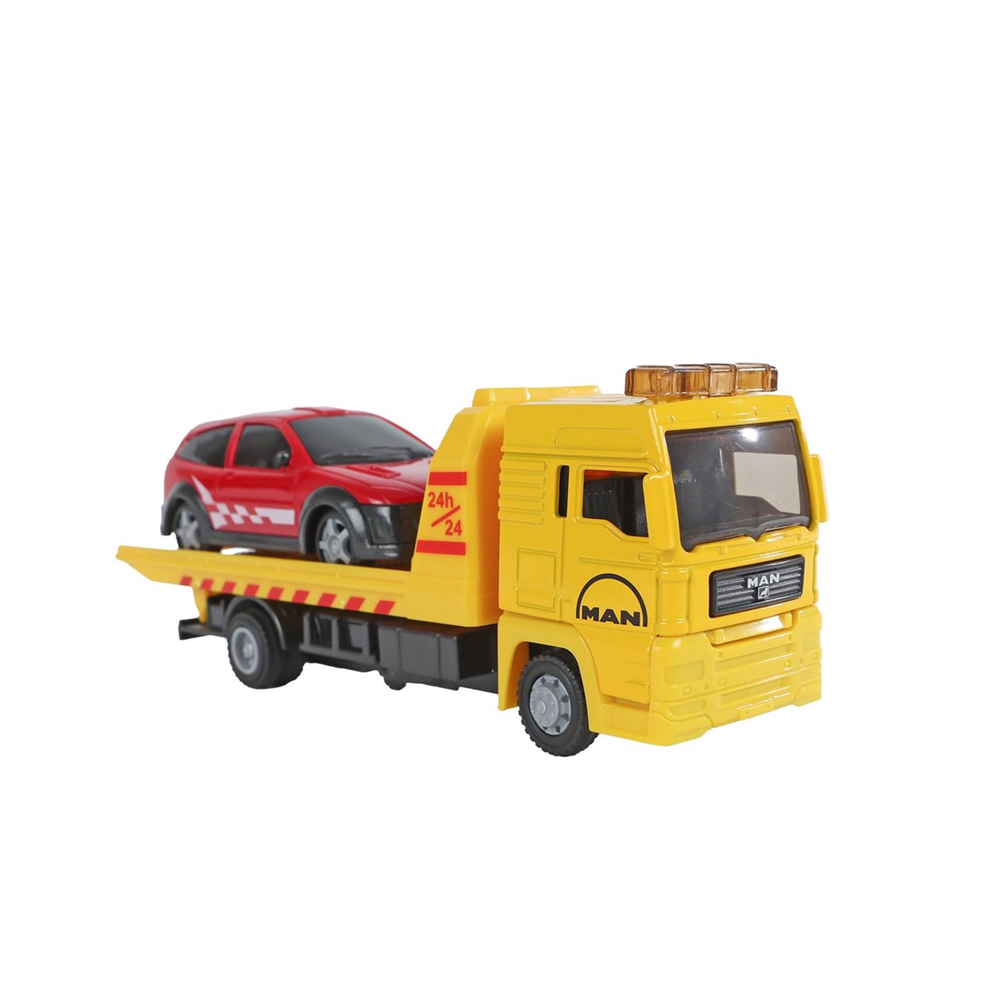 MAN bergingswagen 19cm met auto 10,5cm