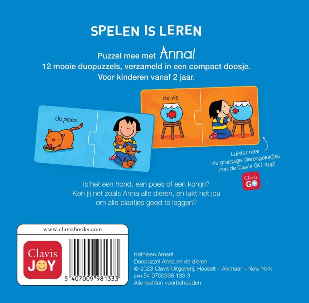 Duopuzzel Anna en de dieren 2+