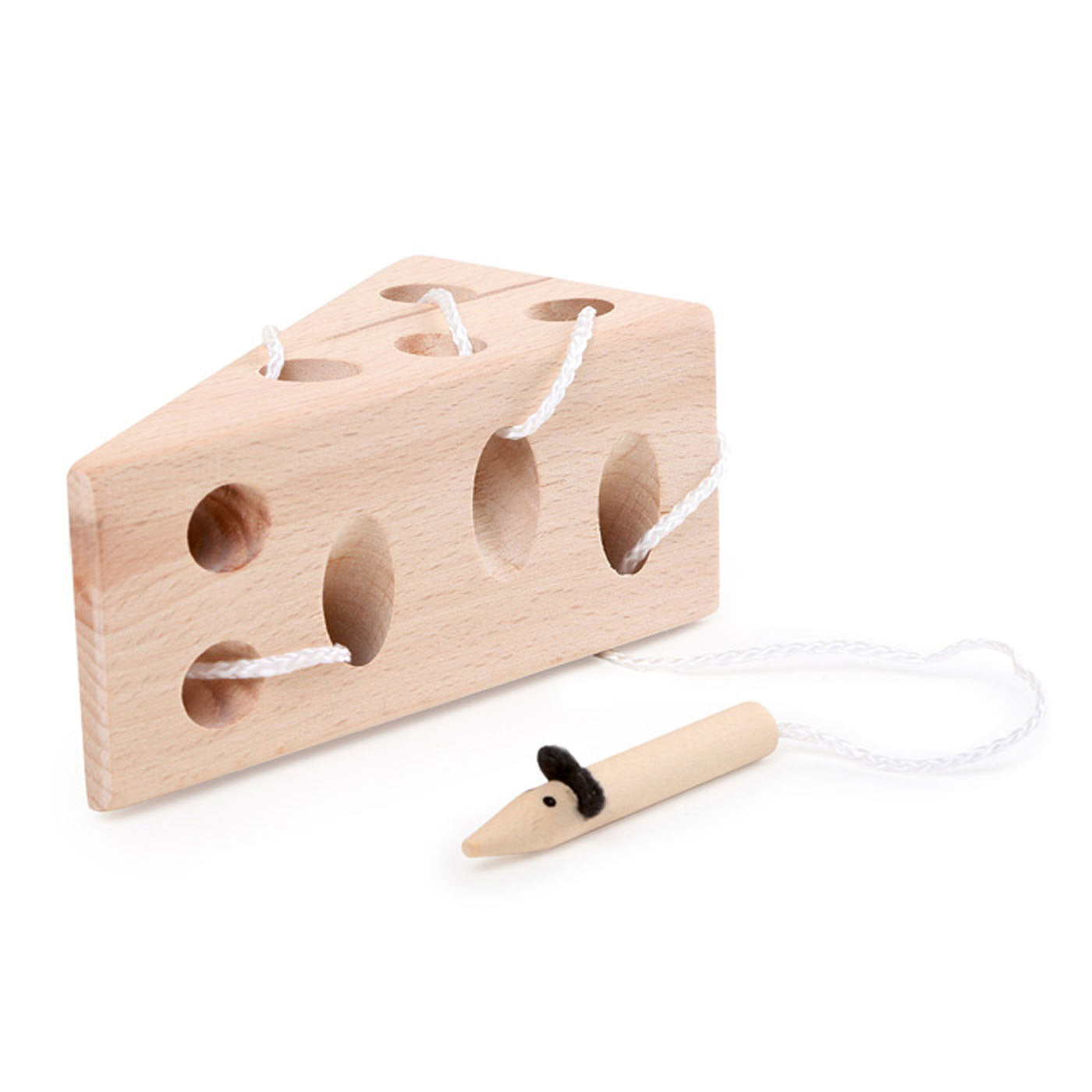 Small Foot - kaas en muis houten rijgspel