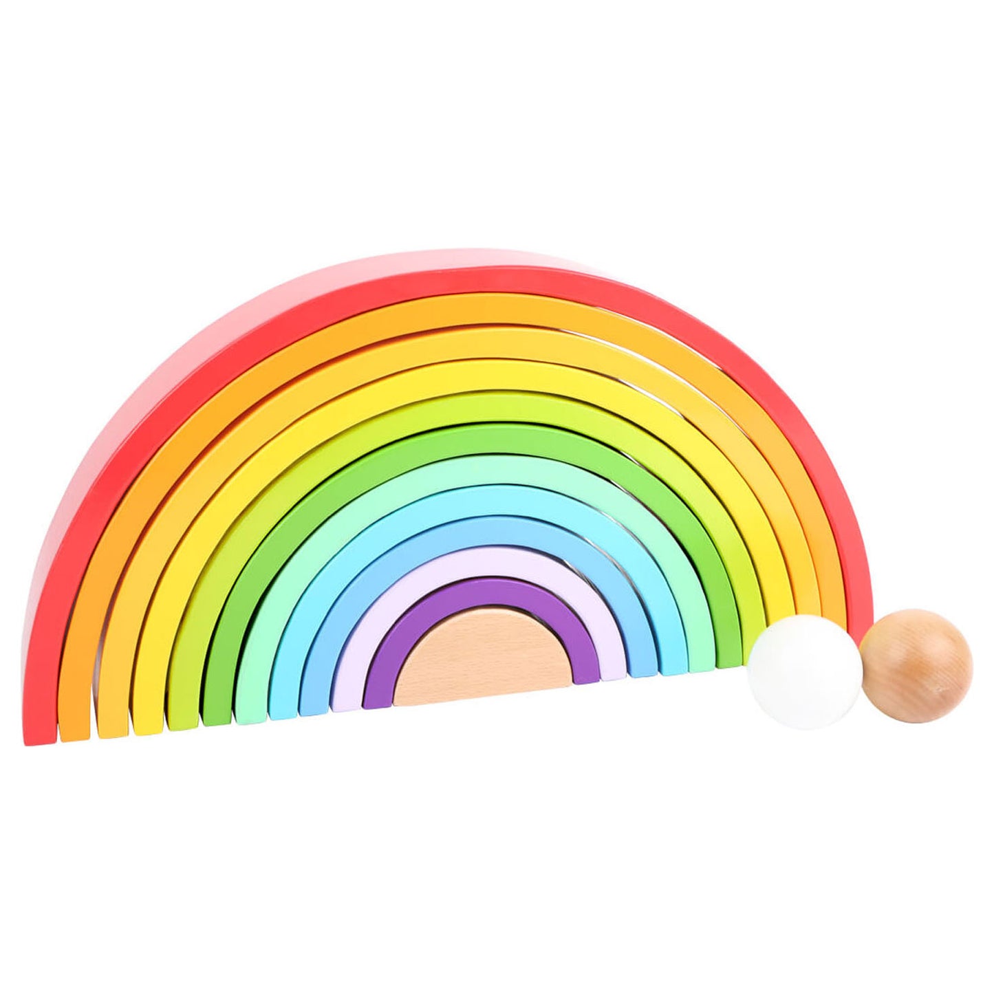 Small Foot - houten bouwblokken regenboog xl, 14dlg.