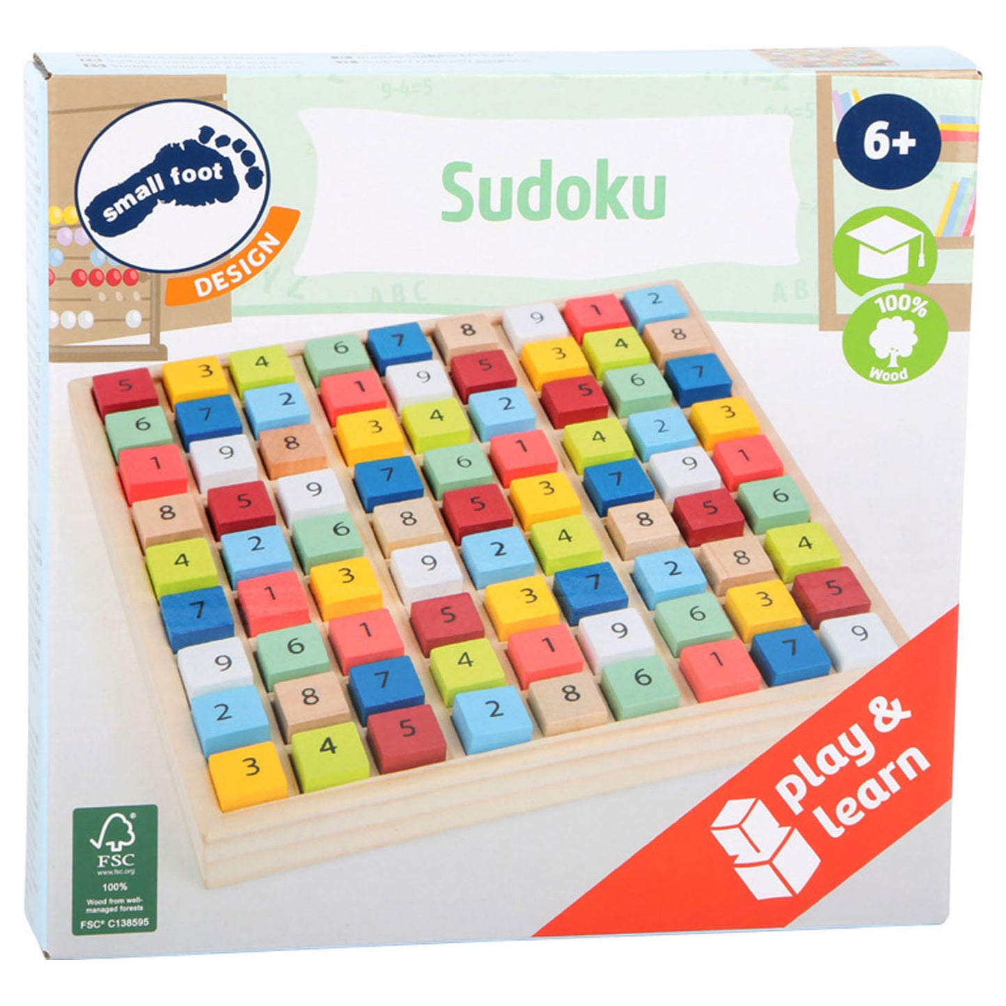 Small Foot - houten sudoku spel kleur, 82dlg.