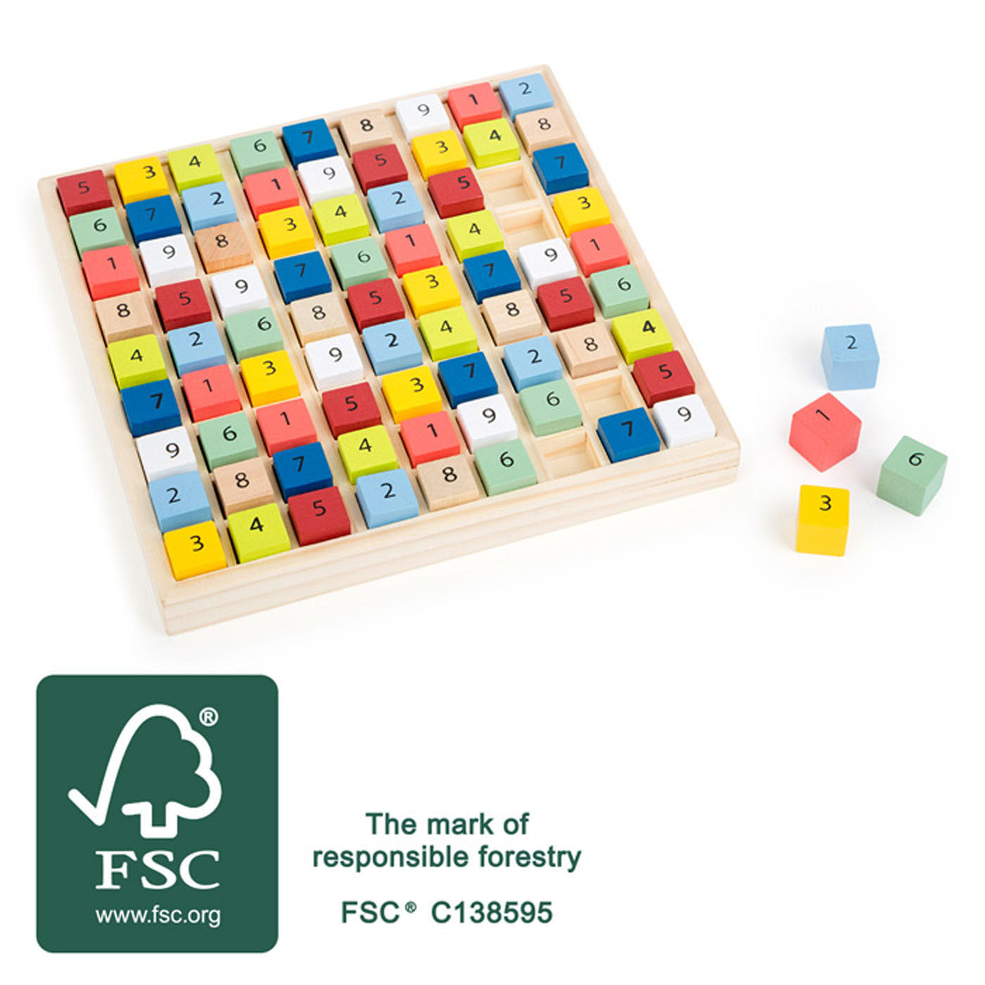 Small Foot - houten sudoku spel kleur, 82dlg.