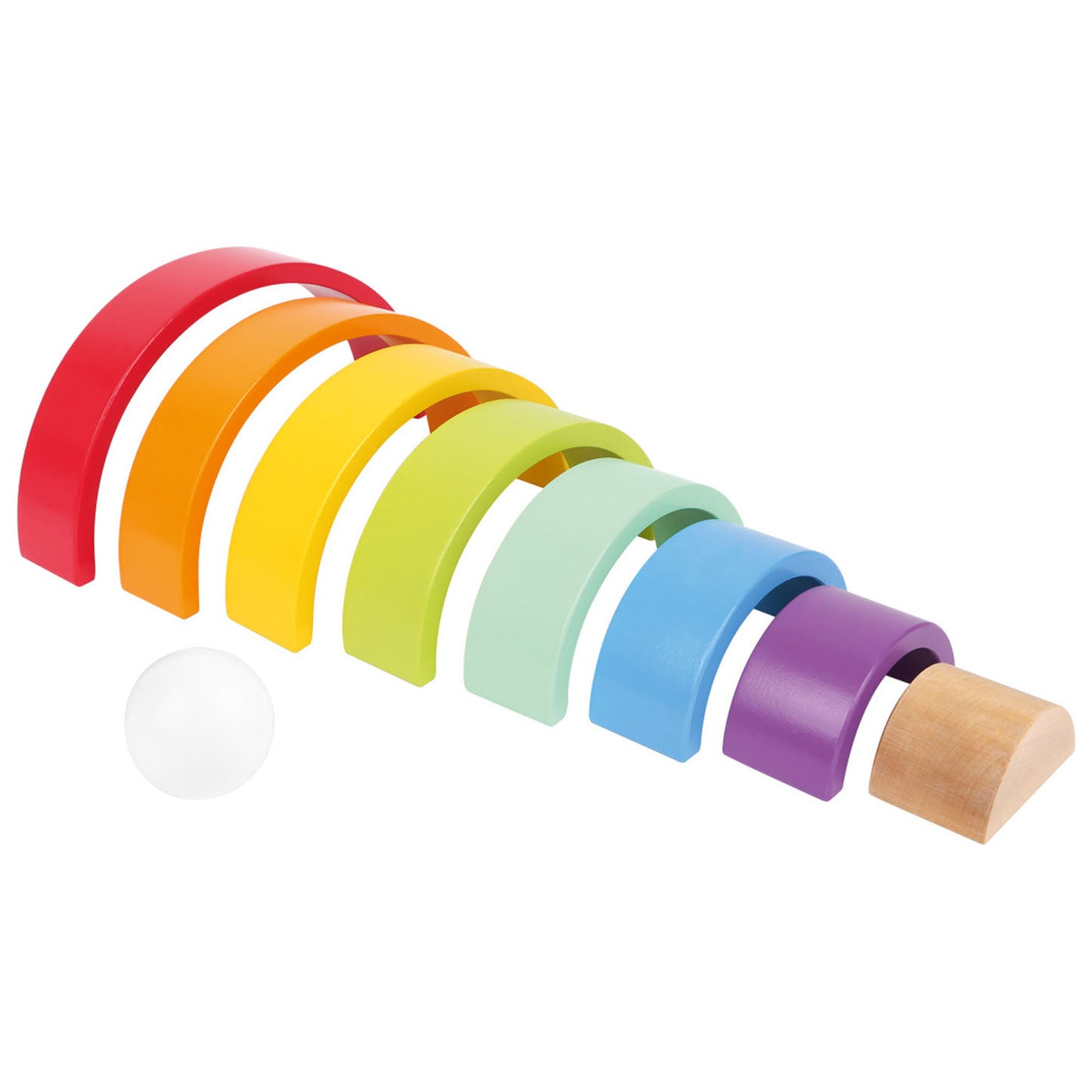 Small Foot - houten bouwblokken regenboog, 9dlg.