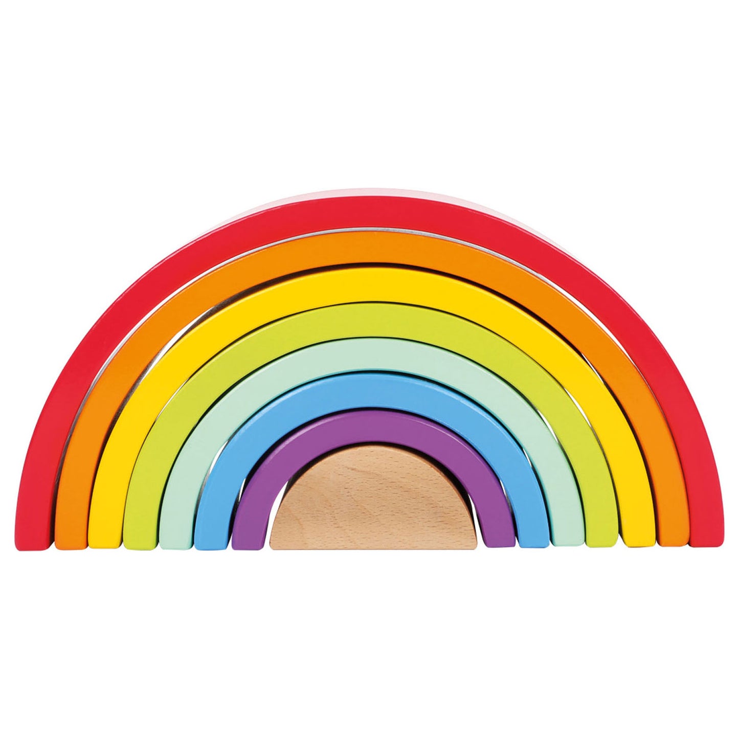 Small Foot - houten bouwblokken regenboog, 9dlg.