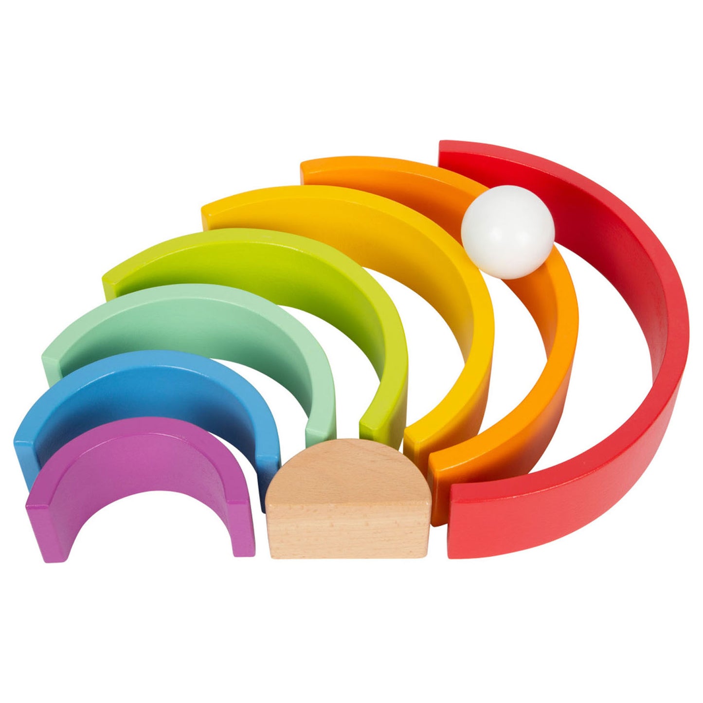 Small Foot - houten bouwblokken regenboog, 9dlg.