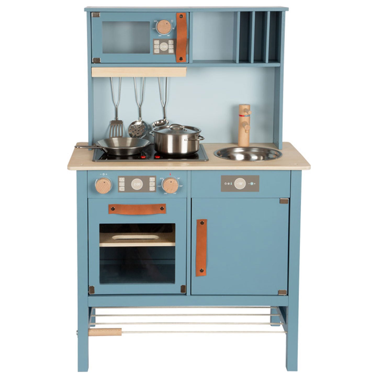 Small Foot - houten kinderkeuken blauw, 7dlg.