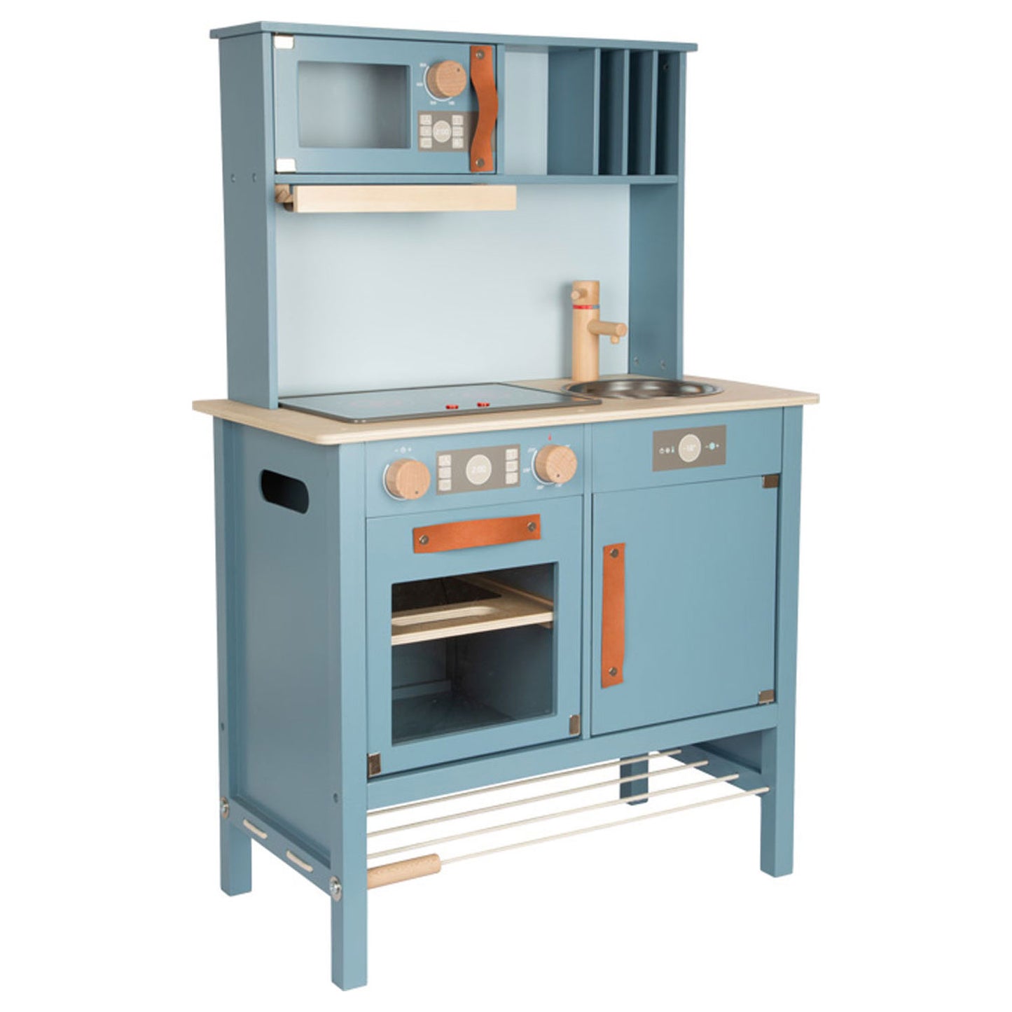 Small Foot - houten kinderkeuken blauw, 7dlg.