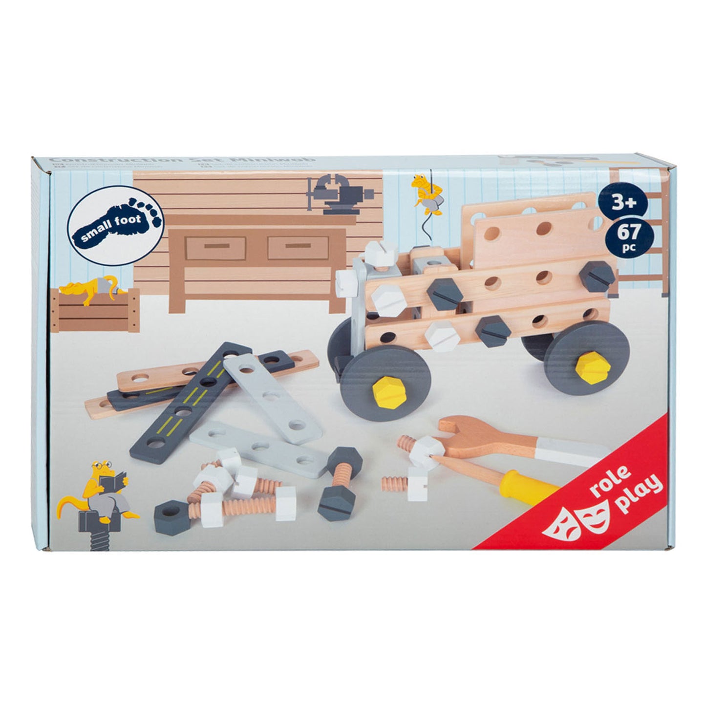 Small Foot - houten constructieset miniwob, 67dlg.