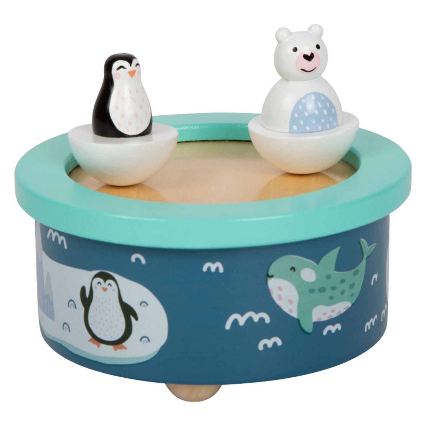 Small Foot - houten muziekdoos noordpool opwindbaar
