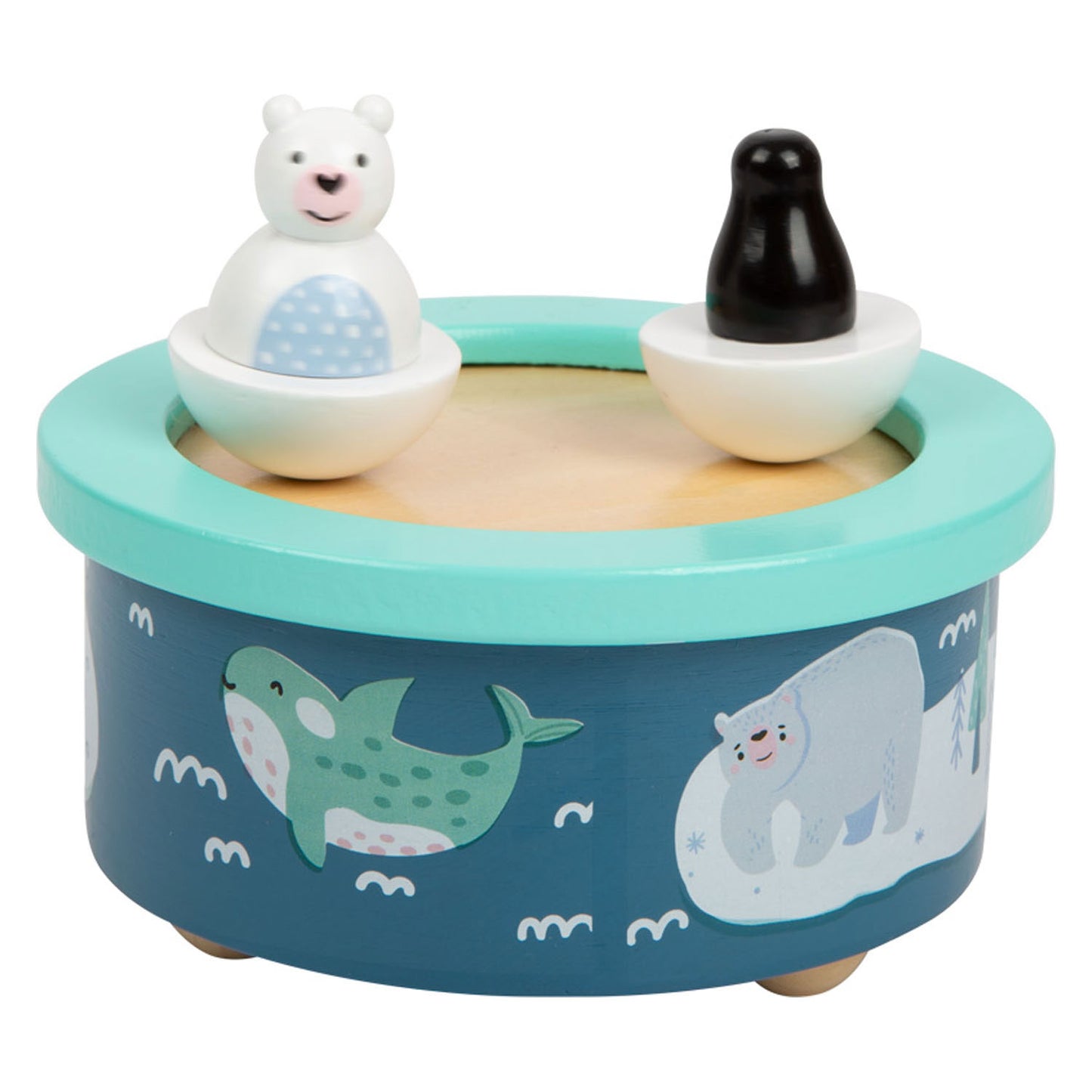 Small Foot - houten muziekdoos noordpool opwindbaar