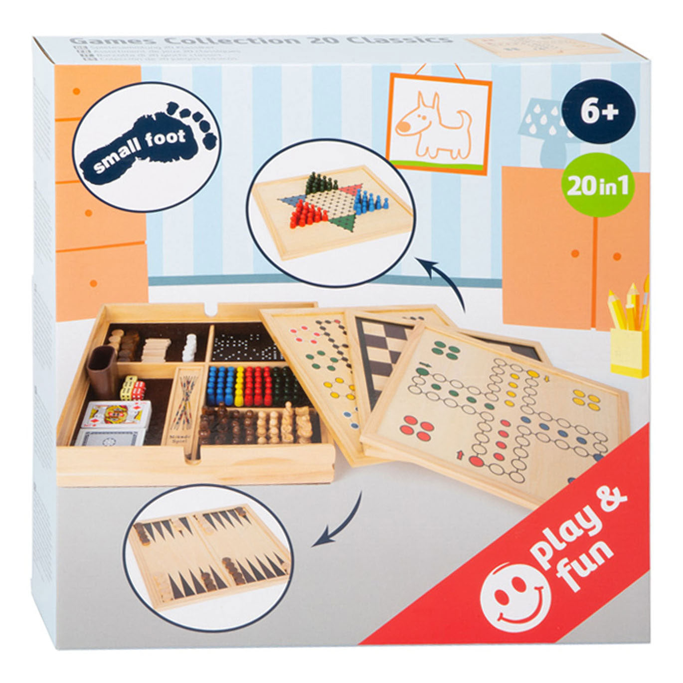 Small Foot - houten spellen collectie, 20 klassiekers
