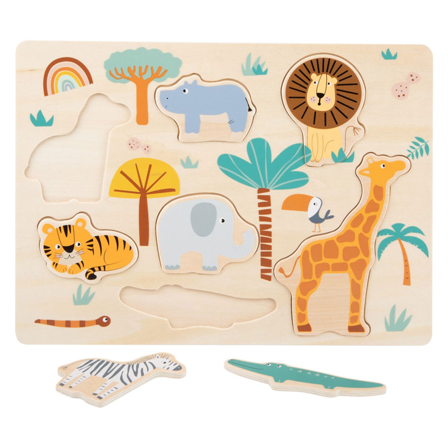 Small Foot - houten puzzel safari
