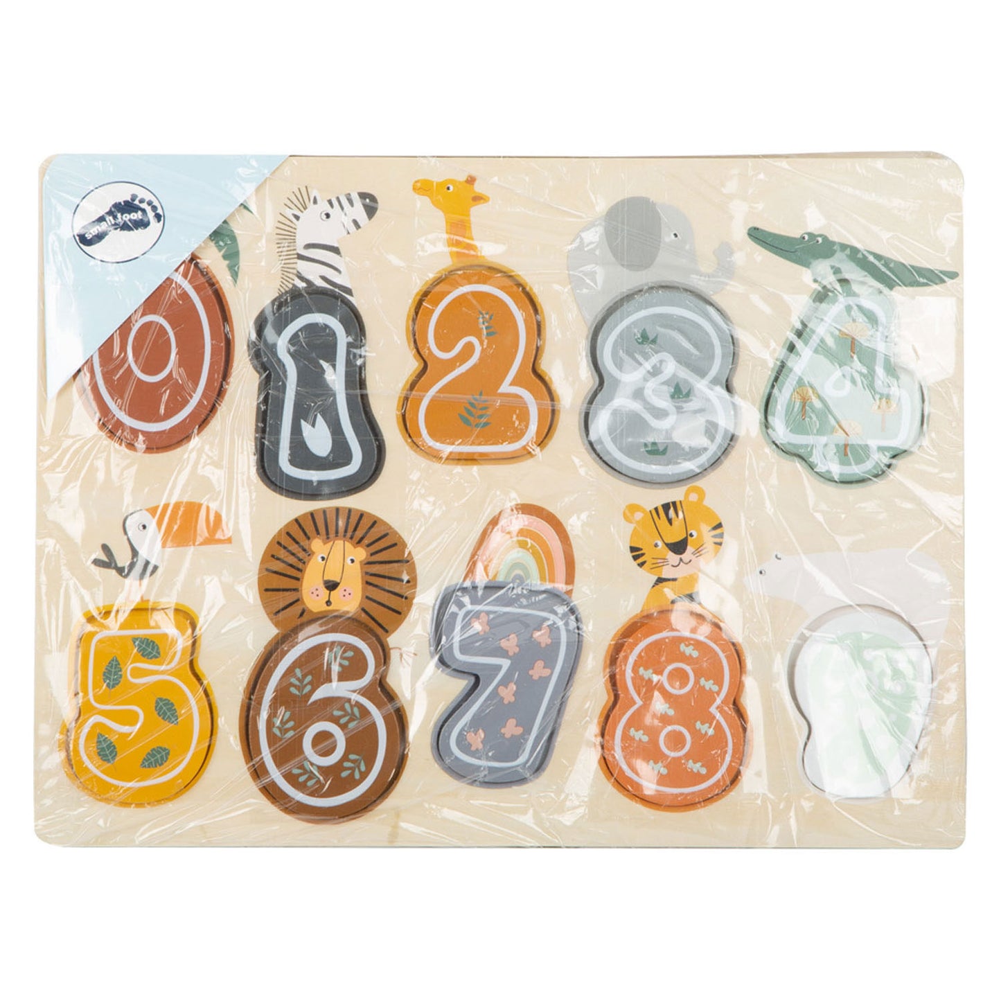 Small Foot - houten cijfer puzzel safari