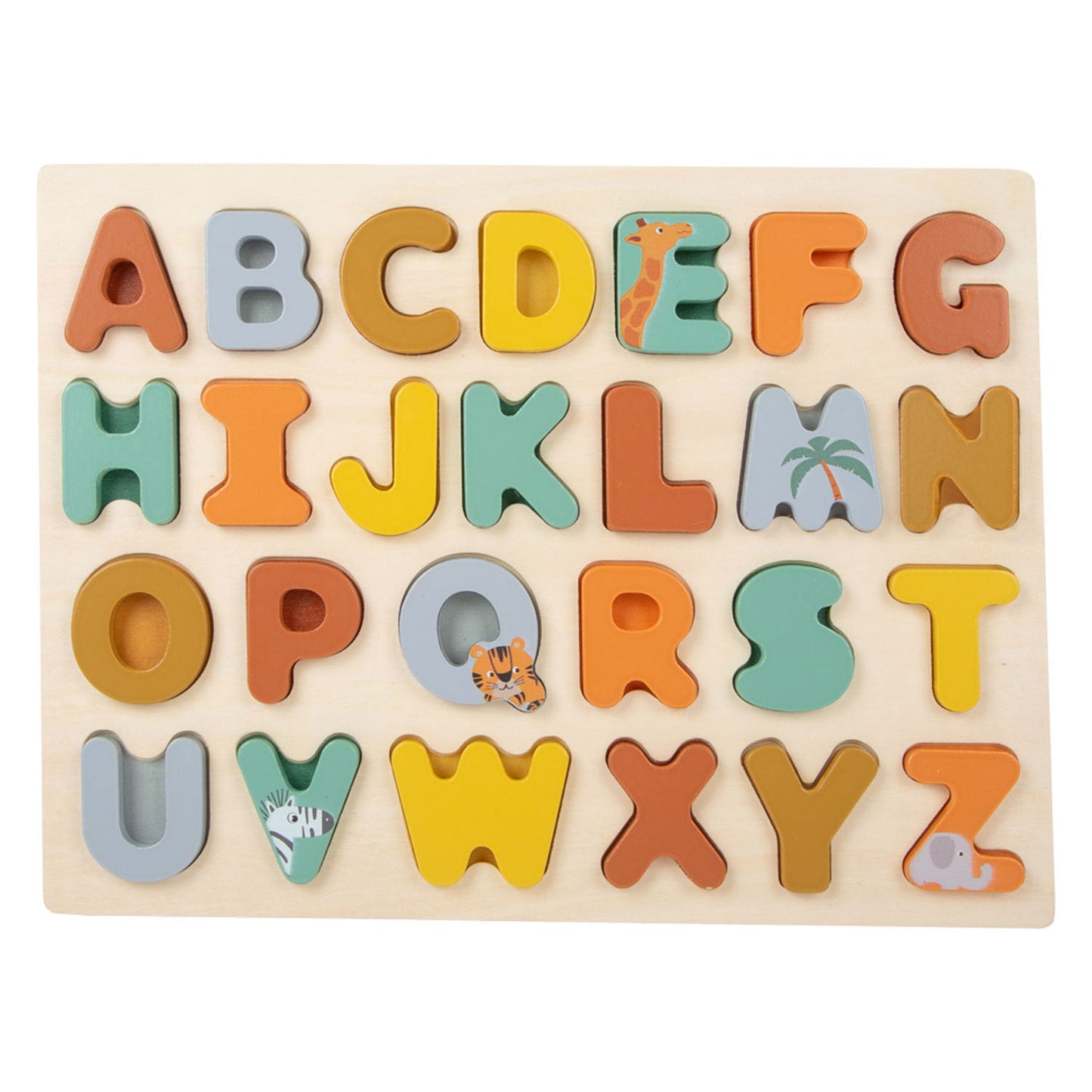 Small Foot - houten alfabet puzzel safari