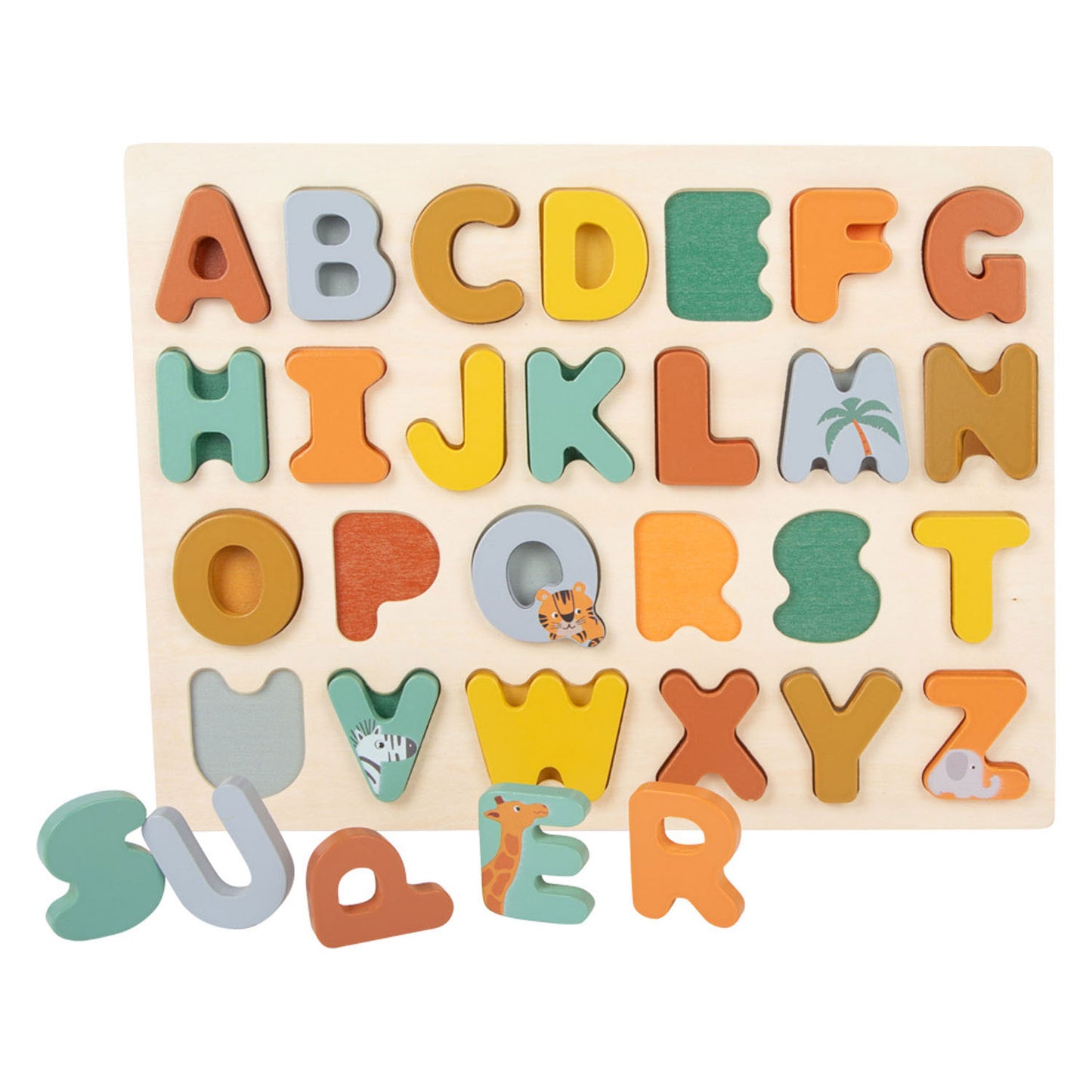 Small Foot - houten alfabet puzzel safari