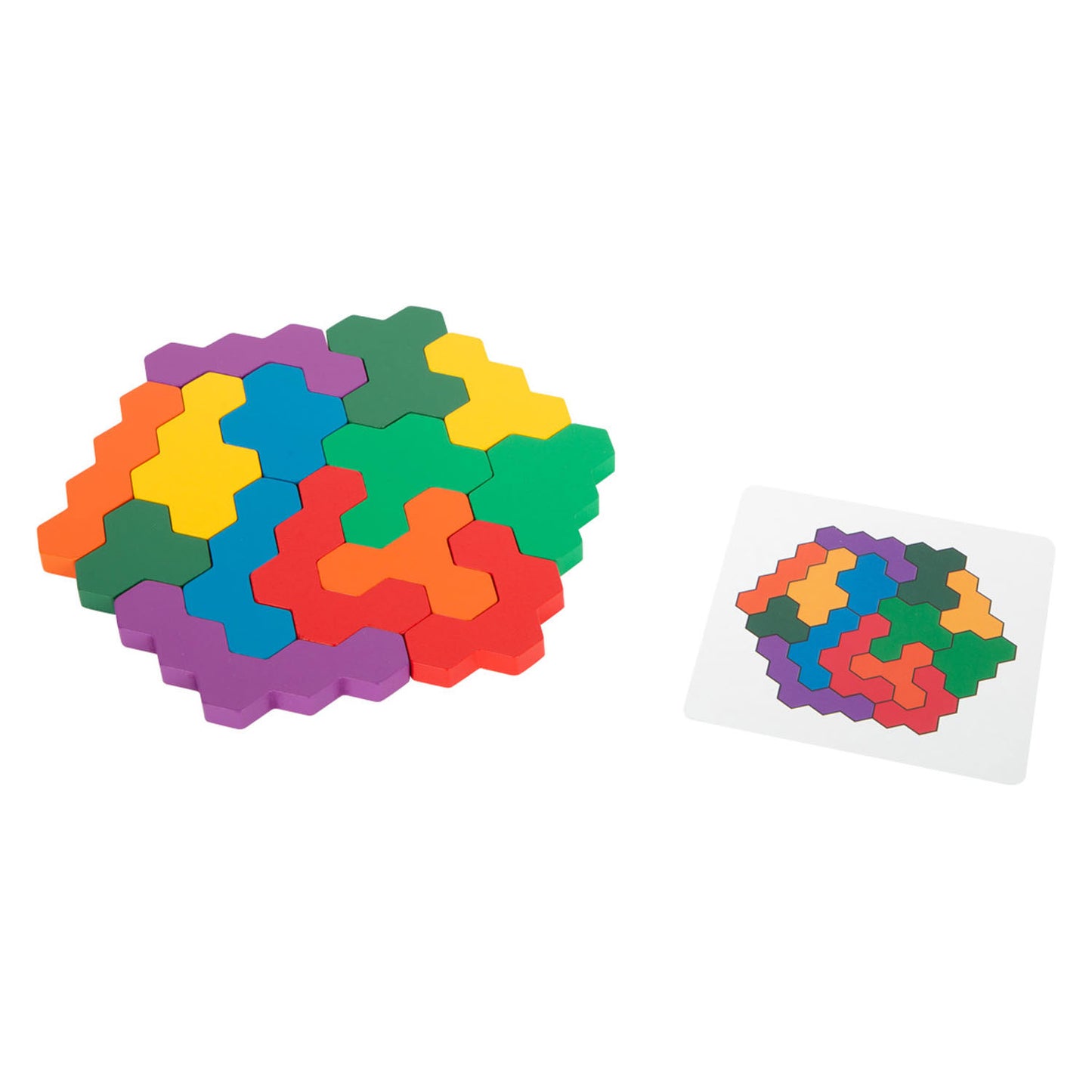 Small Foot - houten vormenpuzzel hexagon
