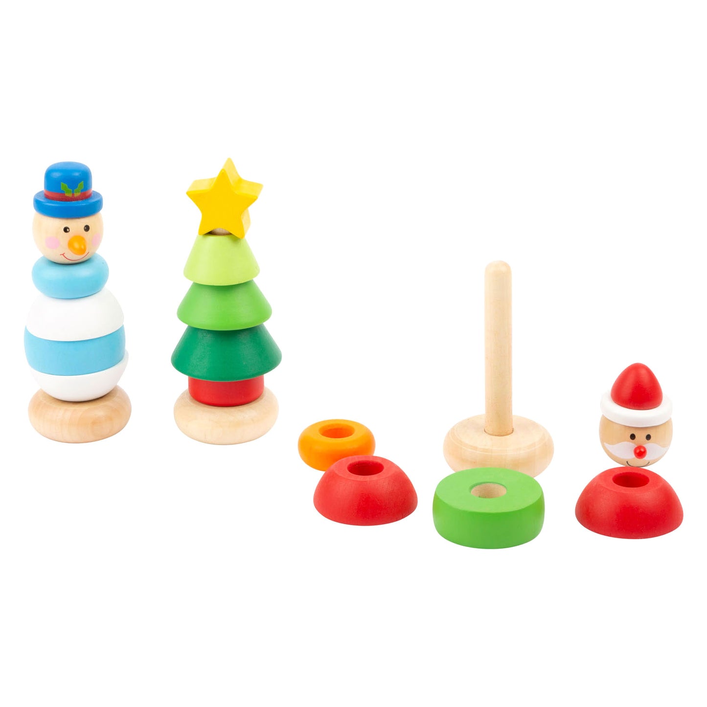 Small Foot - houten stapeltoren kerstfiguur, per stuk