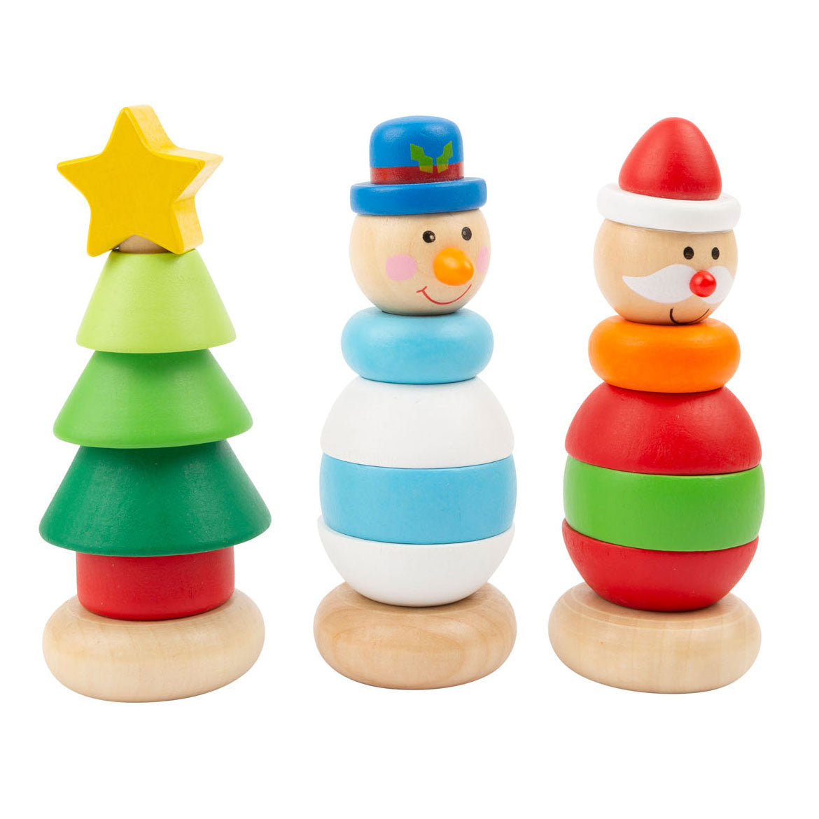 Small Foot - houten stapeltoren kerstfiguur, per stuk