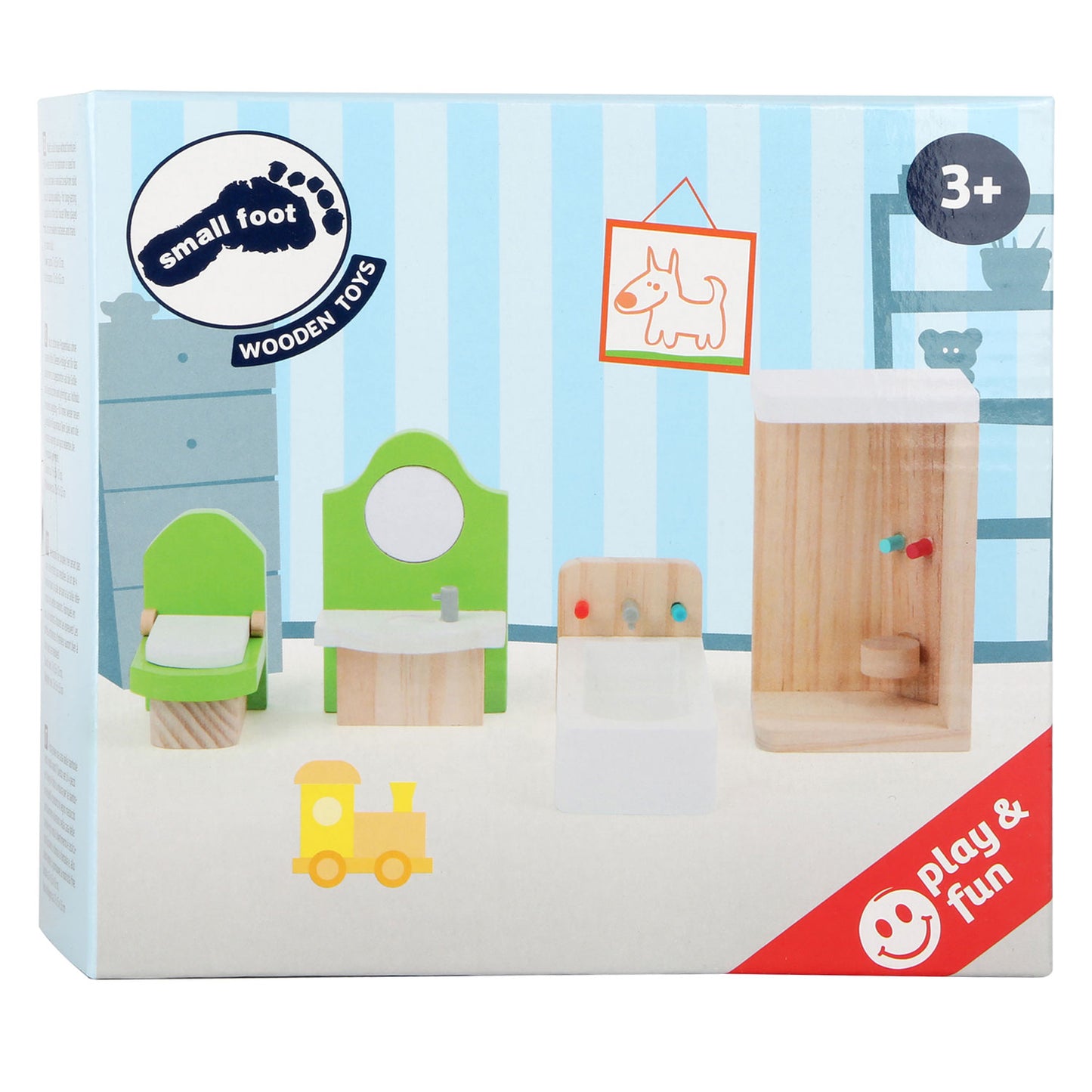 Small Foot - houten poppenhuis meubeltjes badkamer, 4dlg.