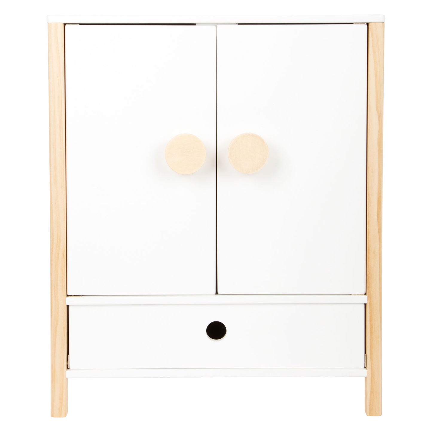 Small Foot - houten poppen kledingkast little button met hangers , 3dlg.