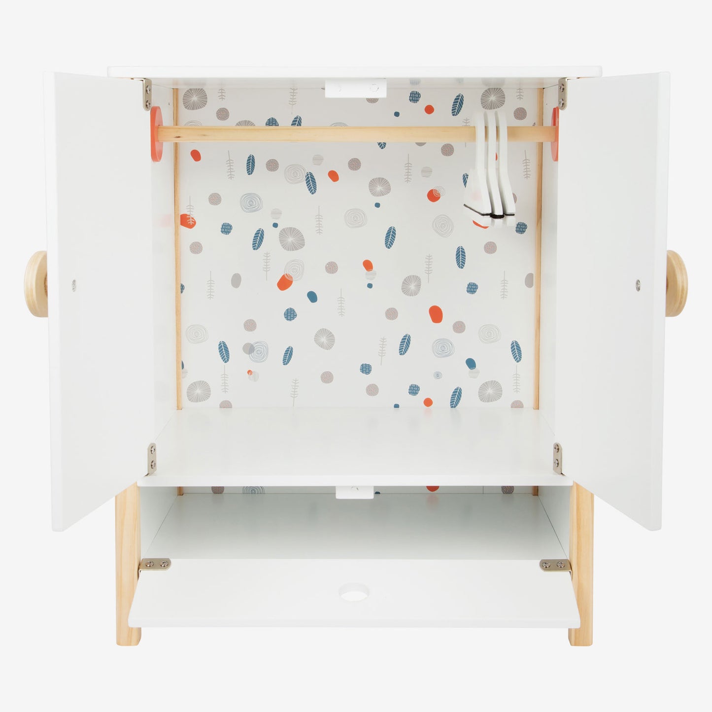 Small Foot - houten poppen kledingkast little button met hangers , 3dlg.
