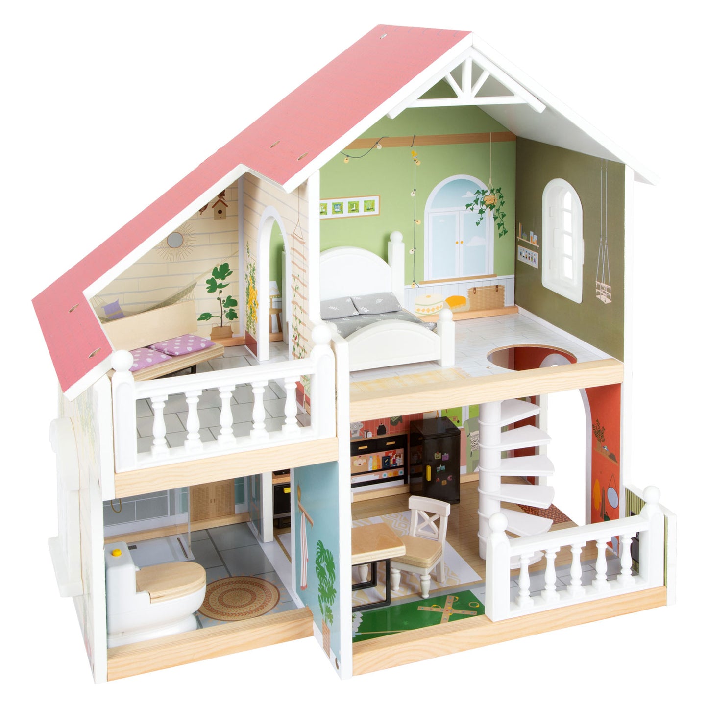 Small Foot - houten urban villa poppenhuis met meubeltjes, 9dlg.