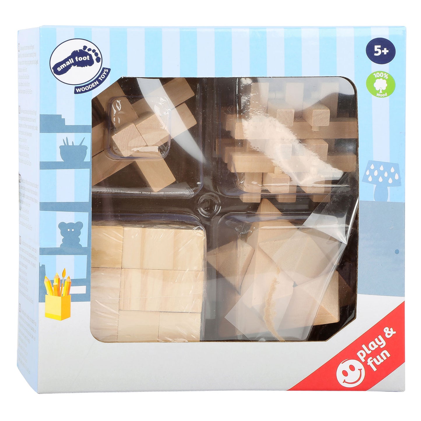 Small Foot - houten breinpuzzels, set van 4