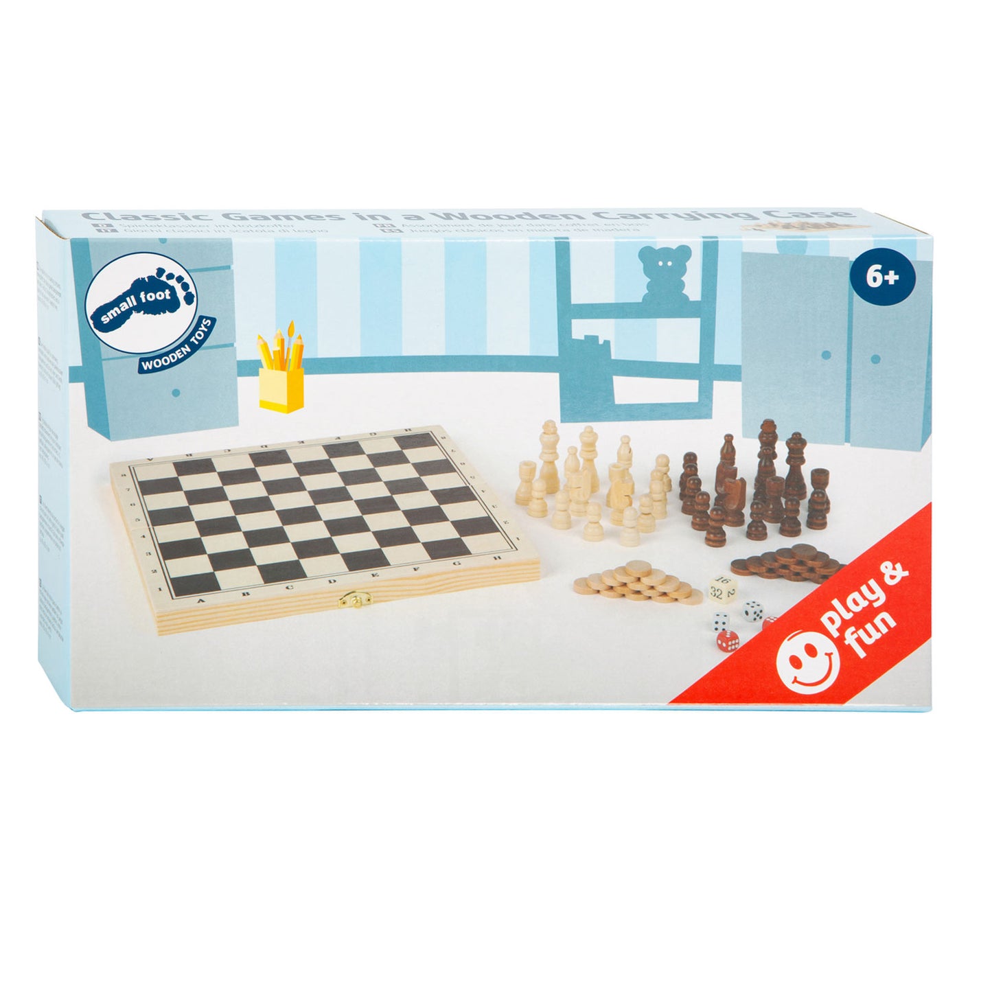 Small Foot - houten klassieke spellen 3in1 in kist