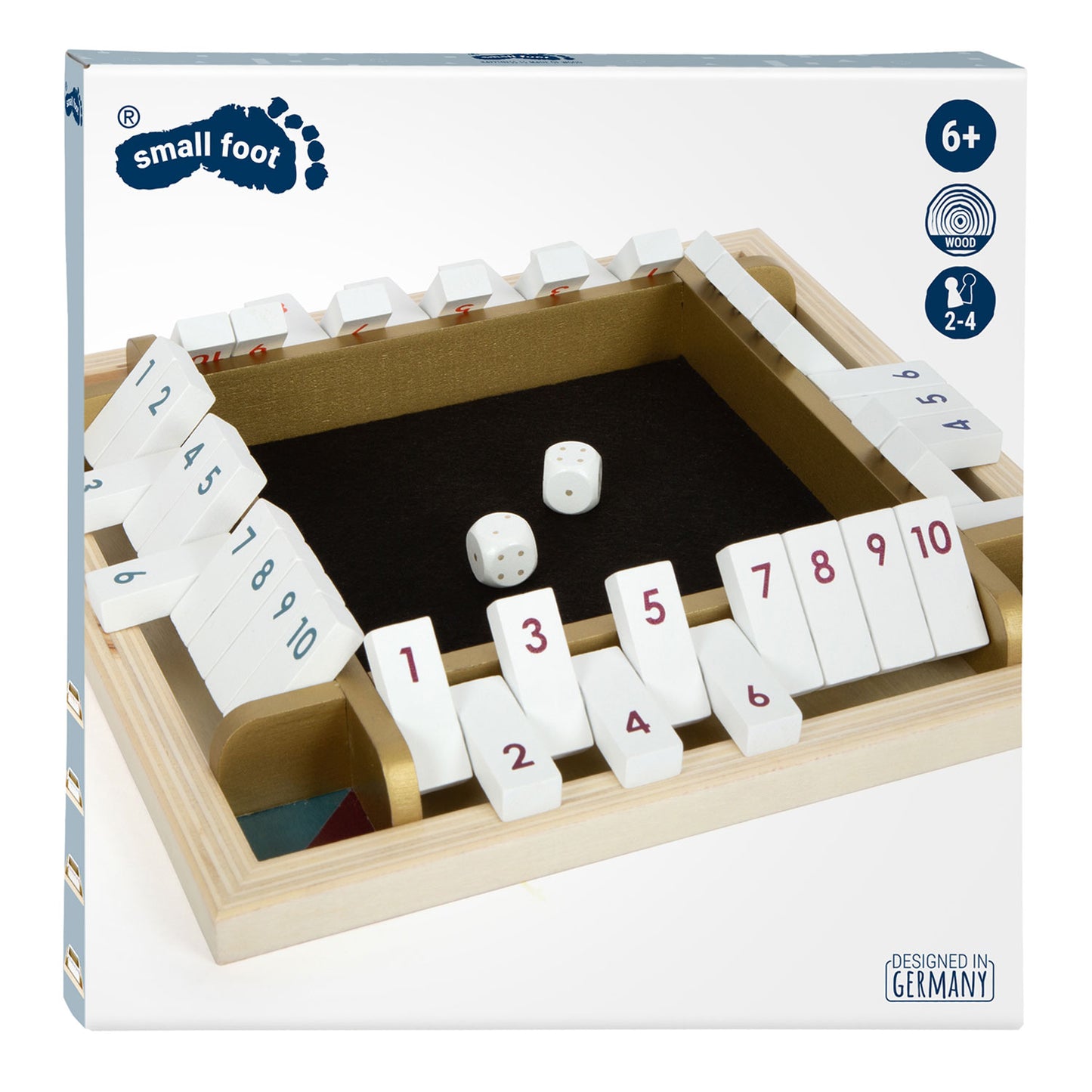 Small Foot - shut the box houten dobbelspel gouden editie